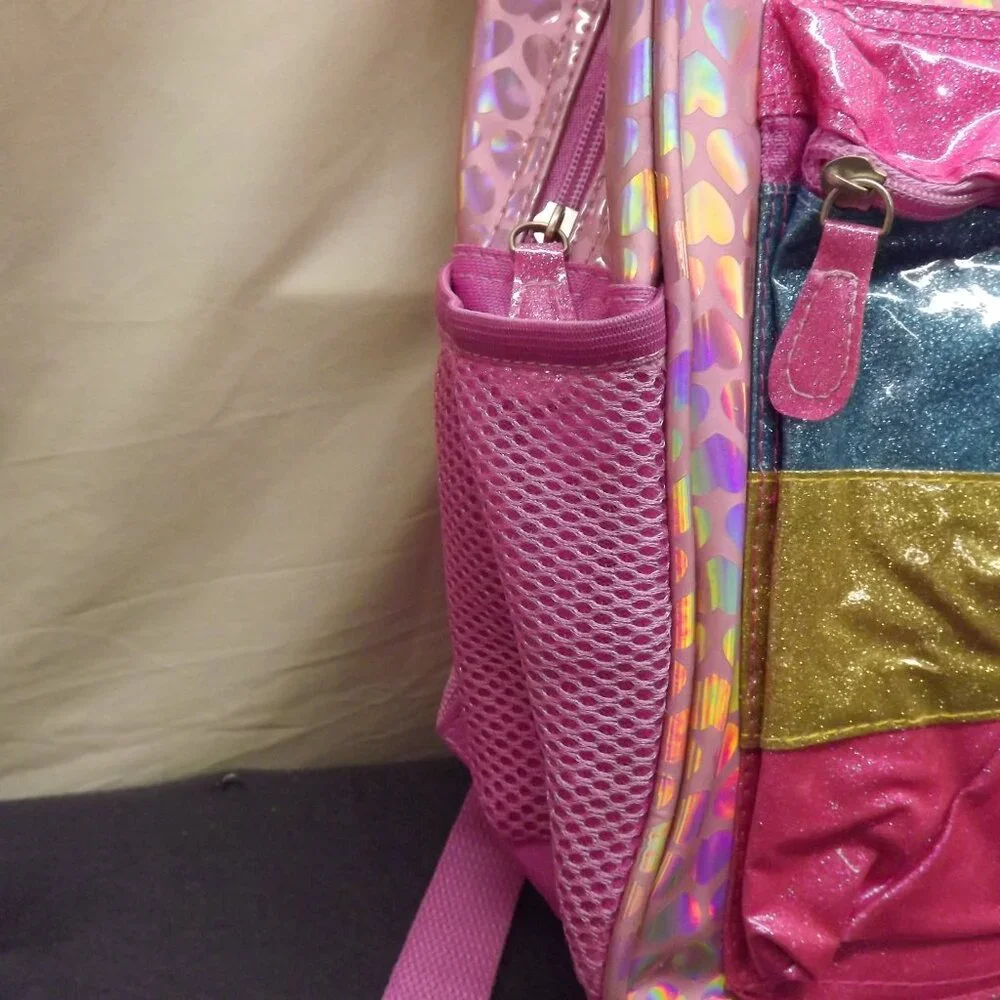 Wonder Nation Backpack Pink Glitter Rainbow Kids